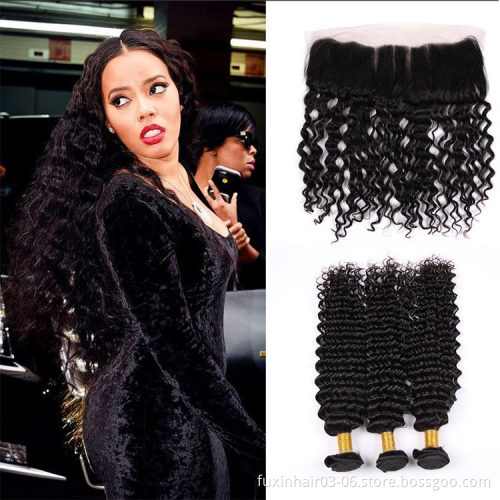 Human Weave Hair Bundles Cuticle Aligned Raw Curly 100% Virgin Malaysian Mink with Closure 9A 12A 7a 8a 9a 10a 8''-30''